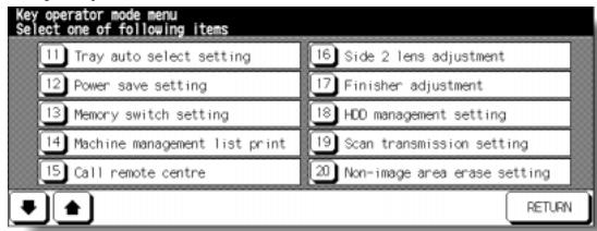 KONICA MINOLTA 7255 - Key Operator Mode Screen - 1