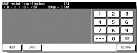 KONICA MINOLTA 7255 - RADF Restart Timing Adjustment Screen - 2