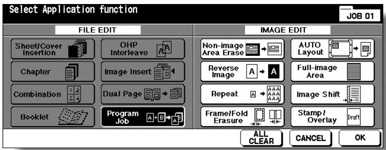 KONICA MINOLTA 7255 - Touch Program Job on the Application Selection Screen. - 1