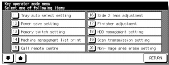 KONICA MINOLTA 7255 - Key Operator Mode Screen - 1