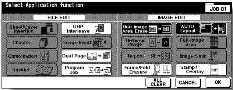 KONICA MINOLTA 7255 - Touch AUTO Layout on the Application Selection Screen. - 1