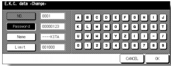 KONICA MINOLTA 7255 - EKC Data Change Screen - 1