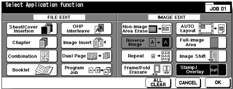 KONICA MINOLTA 7255 - Touch Stamp/Overlay on the Application Selection Screen. - 1