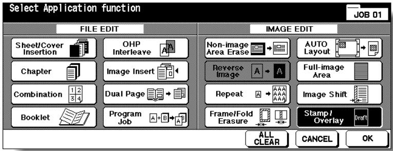 KONICA MINOLTA 7255 - Touch Stamp/Overlay on the Application Selection Screen. - 1