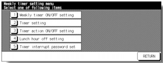 KONICA MINOLTA 7255 - Weekly Timer Setting Menu Screen - 1