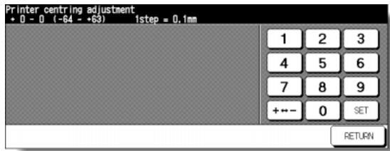 KONICA MINOLTA 7255 - Printer Centring Adjustment Screen - 1