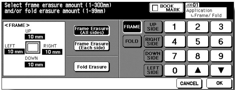 KONICA MINOLTA 7255 - Specify the erasure amount in the selected mode. - 1