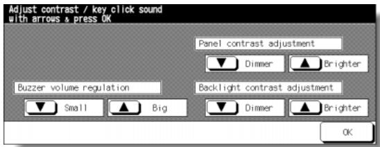 KONICA MINOLTA 7255 - Panel Contrast/ Key Sound Adjustment Screen - 1
