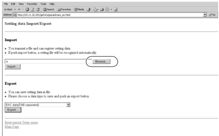 KONICA MINOLTA 7255 - Import the machine setting file. - 1