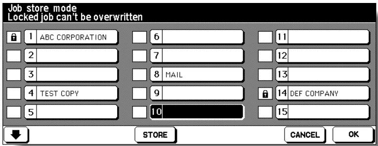KONICA MINOLTA 7255 - Touch to highlight one of the keys numbered from 1~30 to store the job under that number. - 1