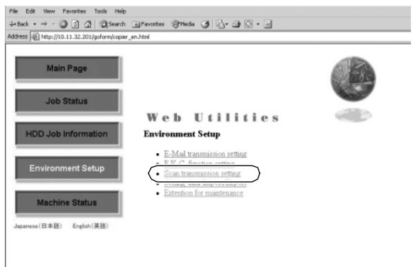 KONICA MINOLTA 7255 - Display the E-Mail Transmission Setting window. - 2