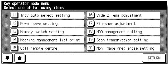 KONICA MINOLTA 7255 - Make setting changes from the Key Operator Mode Screen, as described on the following pages. - 2