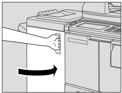 KONICA MINOLTA 7255 - Return the waste basket to its original position, then close the Finisher door securely. - 3