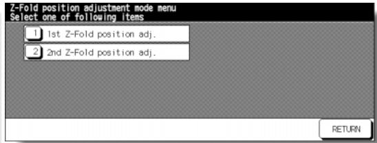 KONICA MINOLTA 7255 - Z-Fold Position Adjustment Menu Screen - 1
