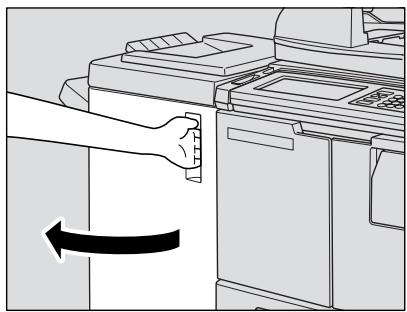 KONICA MINOLTA 7255 - Open the Finisher door. - 1
