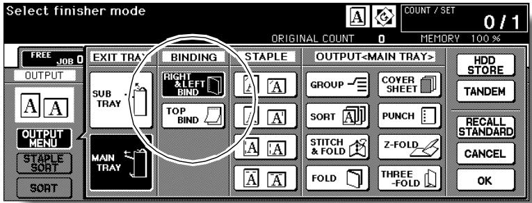 KONICA MINOLTA 7255 - Select the binding mode. - 1