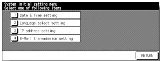 KONICA MINOLTA 7255 - System Initial Setting Menu Screen - 1