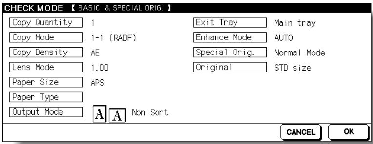 KONICA MINOLTA 7255 - If desired, touch JOB CHECK. - 1