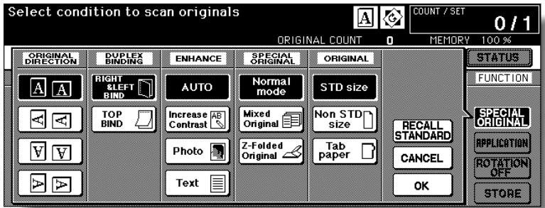KONICA MINOLTA 7255 - Check and specify the original set direction and binding mode. - 1