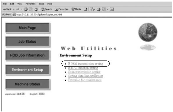 KONICA MINOLTA 7255 - Display the E-Mail Transmission Setting window. - 2