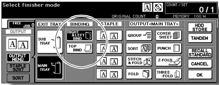 KONICA MINOLTA 7255 - Select the binding mode. - 1