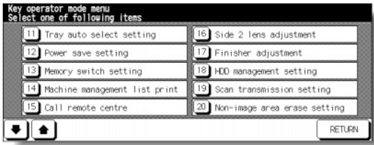 KONICA MINOLTA 7255 - Key Operator Mode Screen - 1