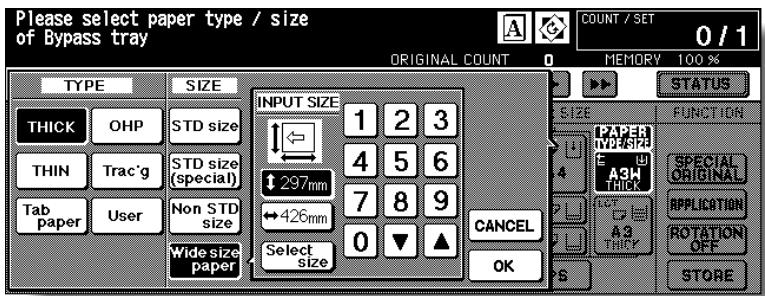 KONICA MINOLTA 7255 - Specify the paper size. - 4
