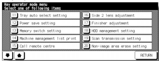 KONICA MINOLTA 7255 - Key Operator Mode Screen - 1