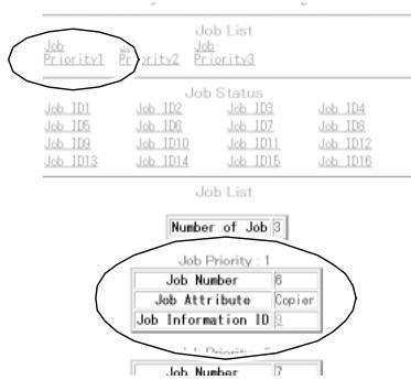 KONICA MINOLTA 7255 - Display the current job or reserved job information. - 1