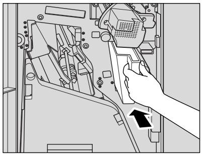 KONICA MINOLTA 7255 - Return the waste basket to its original position, then close the Finisher door securely. - 2