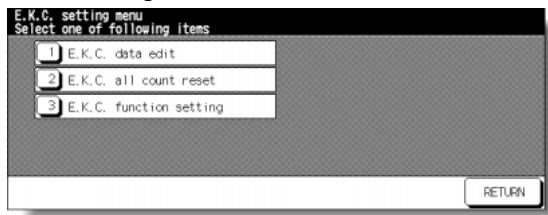 KONICA MINOLTA 7255 - EKC Setting Menu Screen - 1