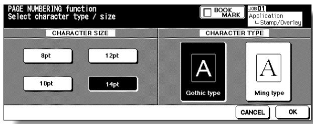 KONICA MINOLTA 7255 - Starting No. Setting Screen: Available from PAGE NUMBERING - 3