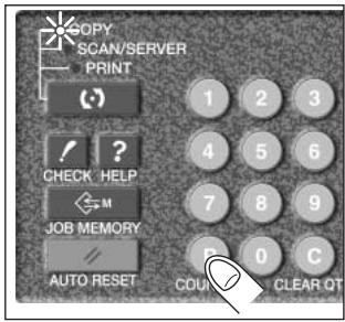 KONICA MINOLTA 7255 - Press [P (COUNTER)] on the control panel. - 1