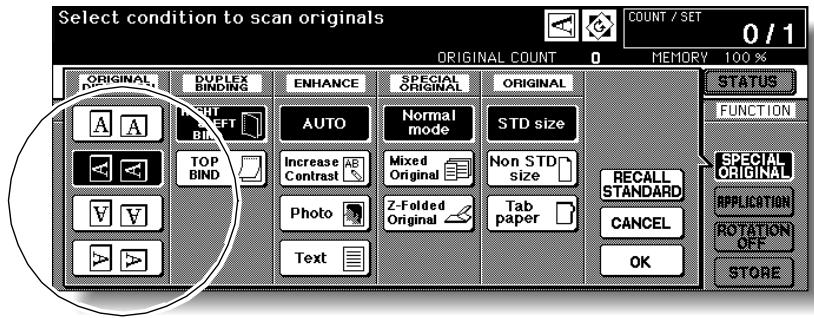 KONICA MINOLTA 7255 - Touch to highlight the desired original direction key. - 1