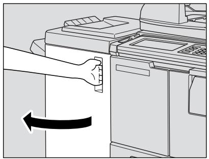 KONICA MINOLTA 7255 - Open the Finisher door. - 1
