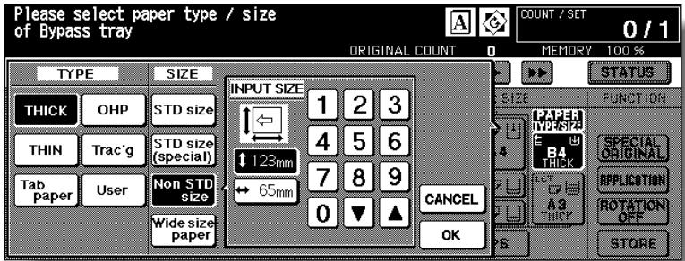 KONICA MINOLTA 7255 - Specify the paper size. - 2