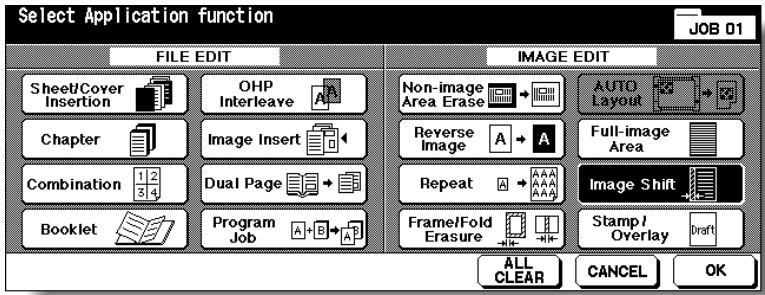 KONICA MINOLTA 7255 - Touch Image Shift on the Application Selection Screen. - 1