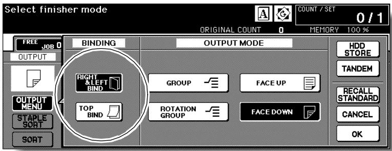 KONICA MINOLTA 7255 - Select the binding mode. - 2