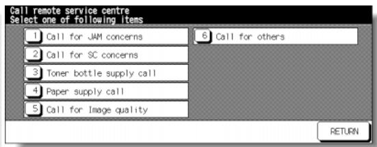 KONICA MINOLTA 7255 - Call Remote Service Centre Screen - 1
