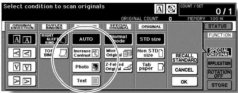 KONICA MINOLTA 7255 - Select the desired mode. - 1