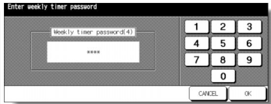 KONICA MINOLTA 7255 - Weekly Timer Master Key Code Screen - 1