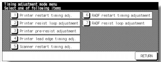 KONICA MINOLTA 7255 - Timing Adjustment Menu Screen - 1
