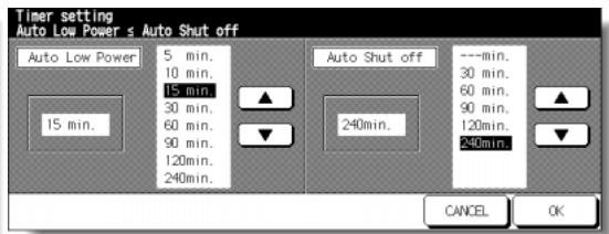 KONICA MINOLTA 7255 - Power Save Setting Screen - 1