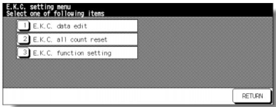KONICA MINOLTA 7255 - EKC Setting Menu Screen - 1