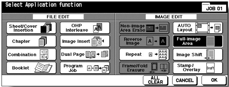 KONICA MINOLTA 7255 - Touch Full-image Area on the Application Selection Screen. - 1