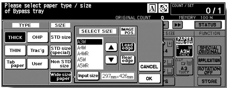 KONICA MINOLTA 7255 - Specify the paper size. - 3