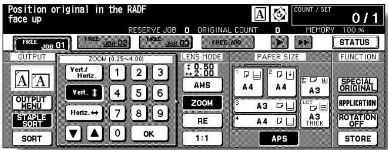 KONICA MINOLTA 7255 - Touch Vert. on the popup menu to highlight it, then set the vertical zoom ratio. - 1