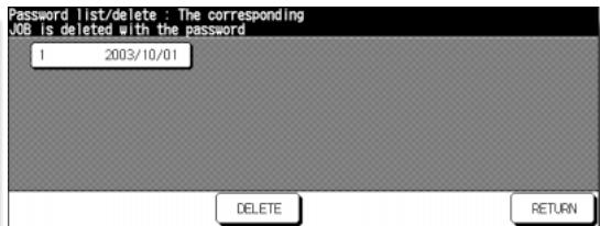 KONICA MINOLTA 7255 - Password List/Delete Screen - 1