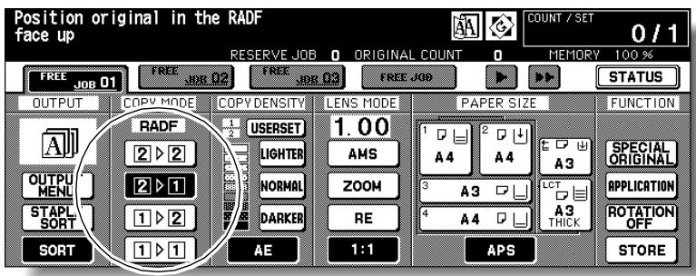 KONICA MINOLTA 7255 - Touch 2-1 on the Basic Screen to highlight it. - 1