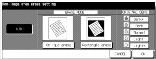 KONICA MINOLTA 7255 - Non-Image Area Erase Setting Screen - 1